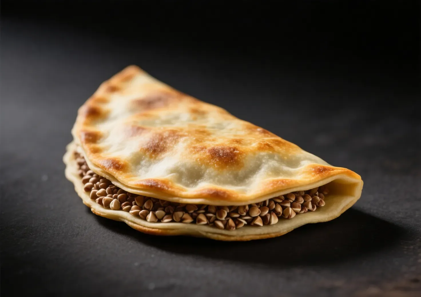 Accompagnement galette bretonne : idées, conservation et astuces de cuisson Galette bretonne croustillante pliée sur fond sombre