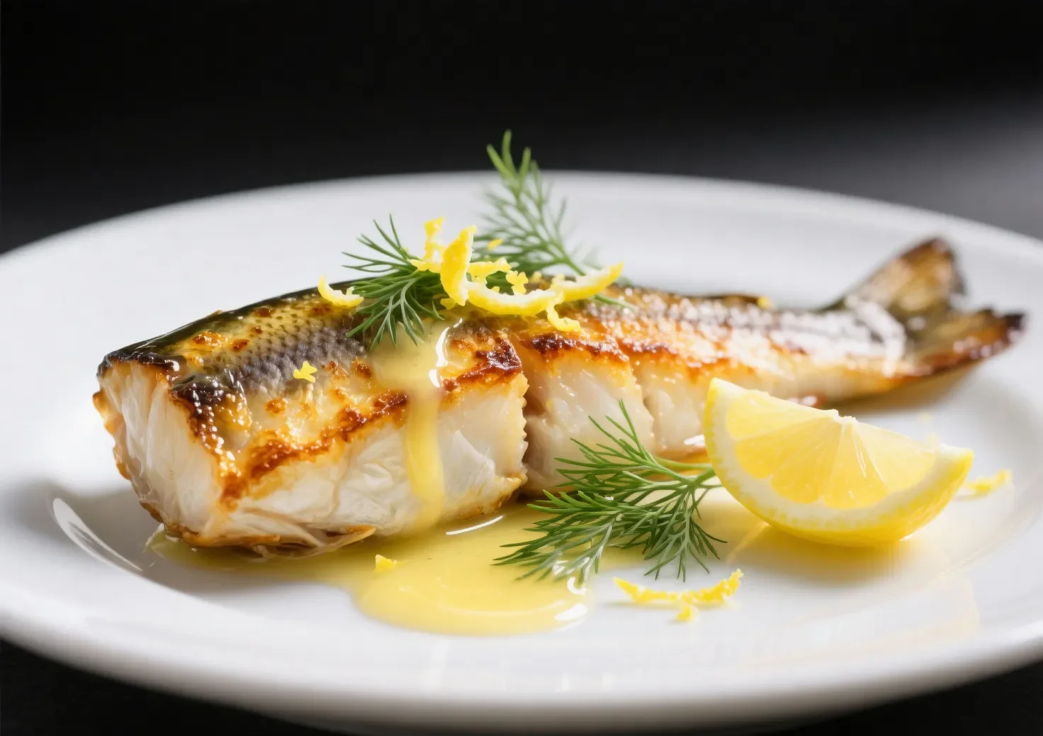 Accompagnement truite au four : idées gourmandes et astuces de chef Filet de truite au four avec une peau croustillante, nappé d’une sauce au beurre citronné et garni d’aneth frais.